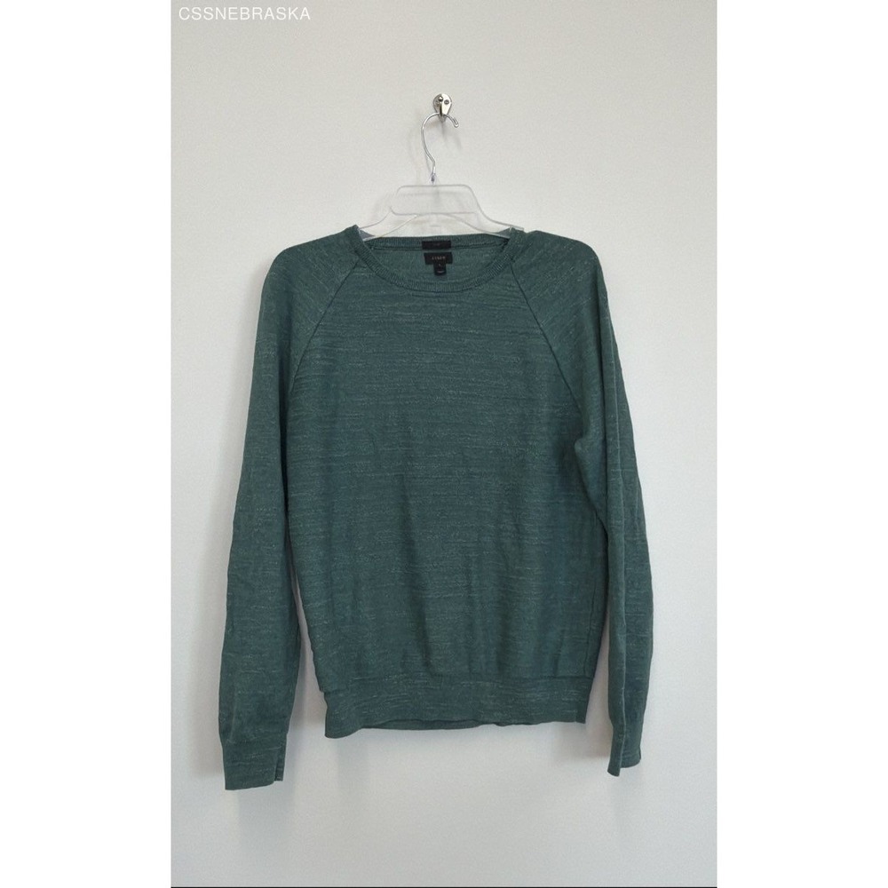 J Crew Green Crew Neck Long Sleeve Sweater Men's - Size L